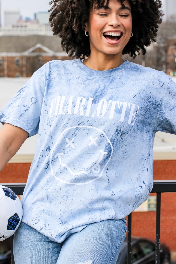 Charlotte Nevermind Tee in Blue - Girl Tribe Co.
