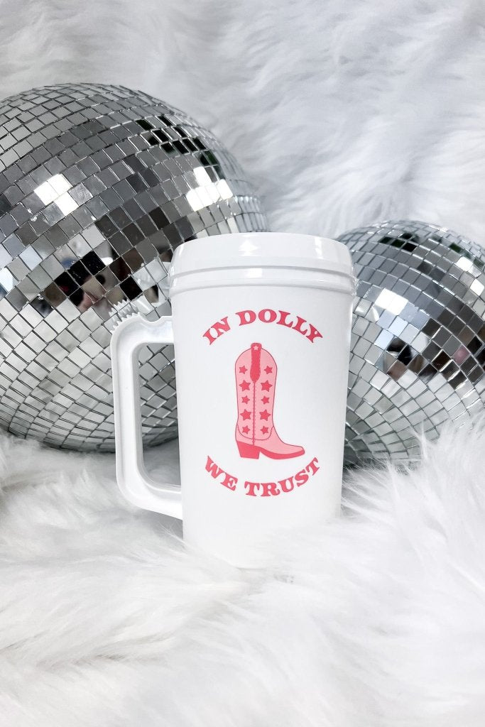 In Dolly We Trust Mega Mug - Girl Tribe Co.