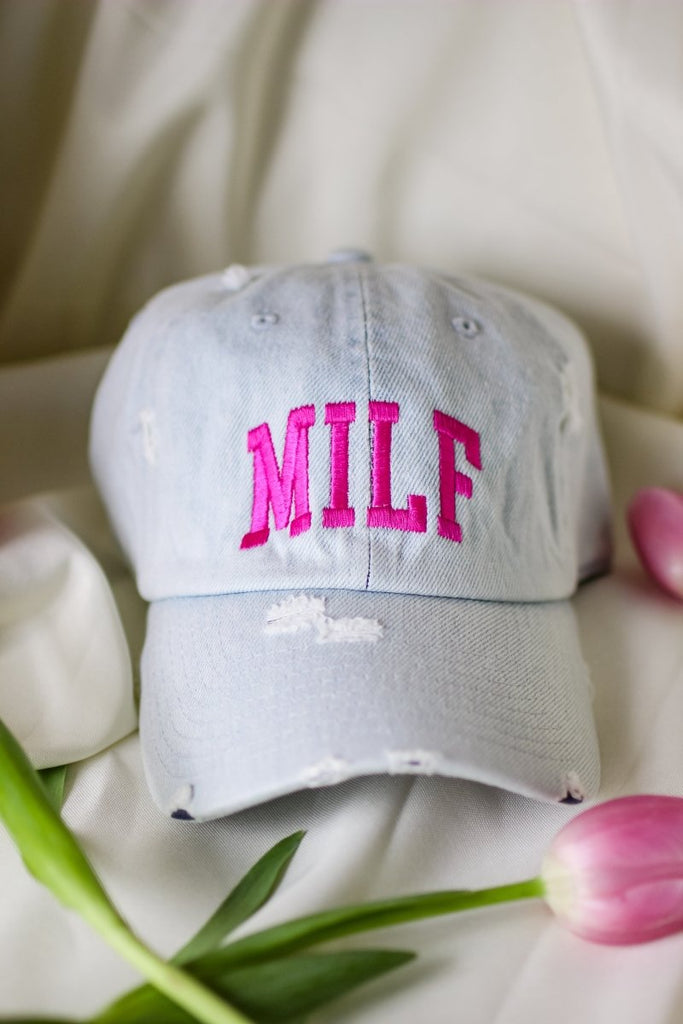 MILF Hat in Light Denim - Girl Tribe Co.