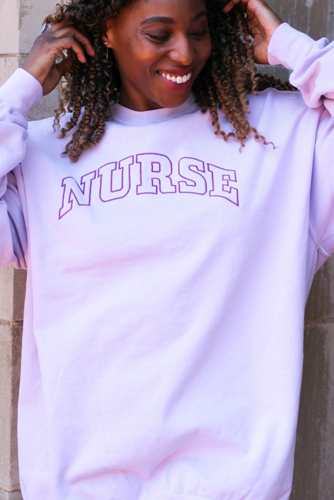 Nurse Embroidery Sweatshirt - Girl Tribe Co.