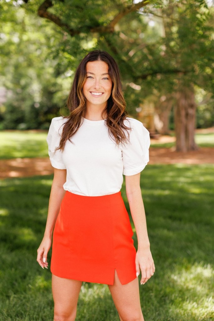 The Audrey Mini Skirt in Red - Girl Tribe Co.