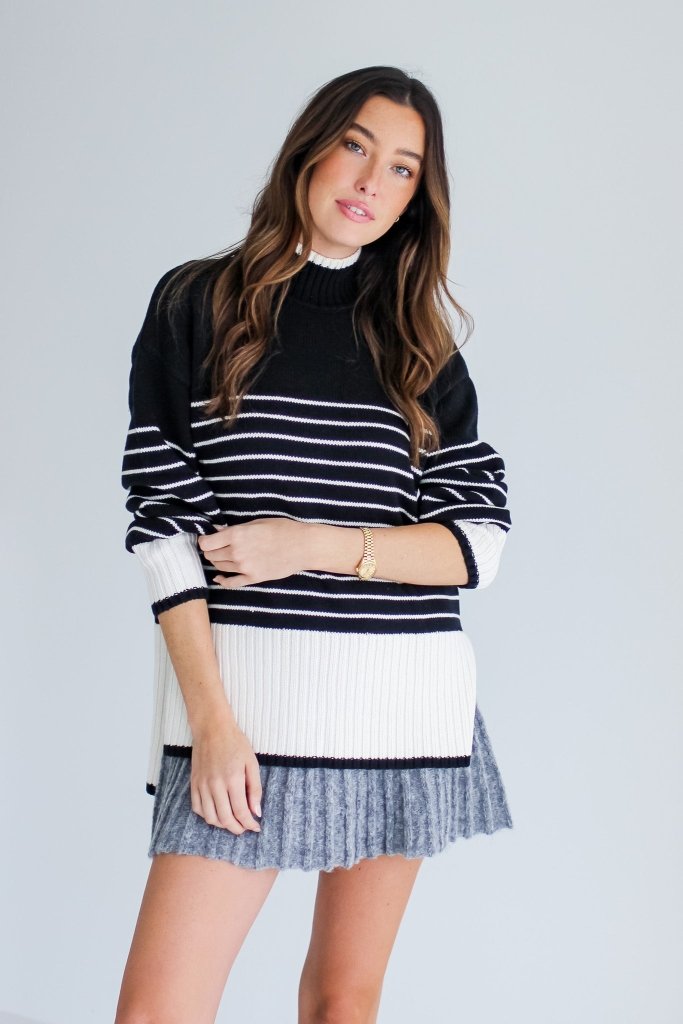 The Carter Oversized Striped Sweater - Girl Tribe Co.