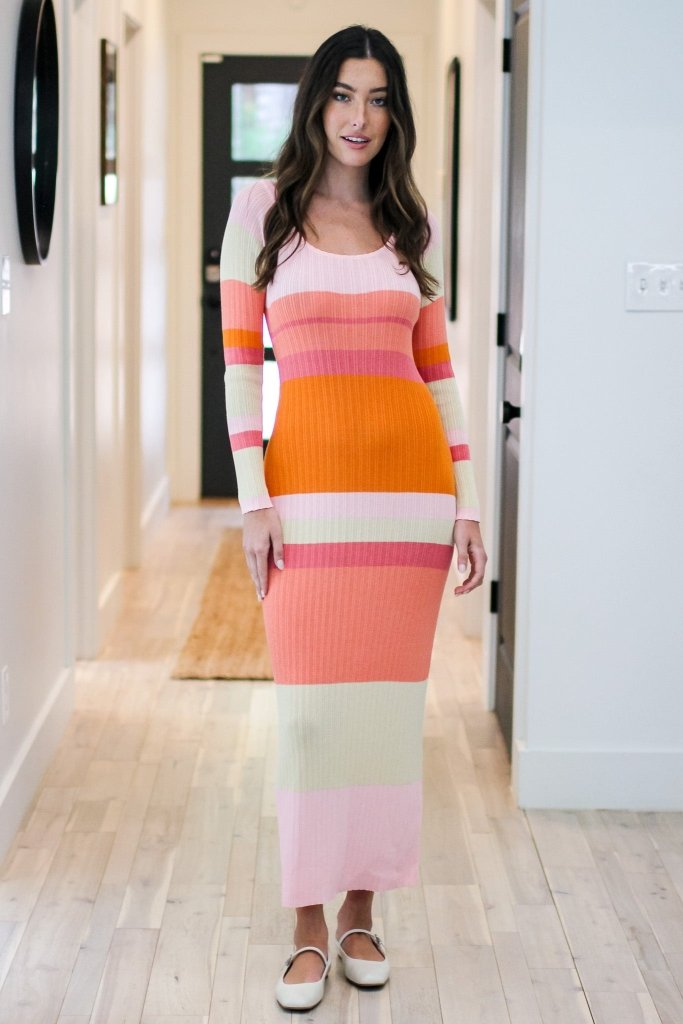 The Rebecca Multicolor Sweater Dress - Girl Tribe Co.